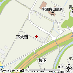 秋田県大館市釈迦内下大留周辺の地図