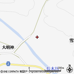 秋田県大館市雪沢向大明神周辺の地図