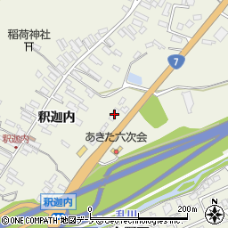 秋田県大館市釈迦内家下16周辺の地図