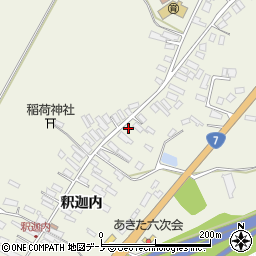秋田県大館市釈迦内釈迦内147周辺の地図