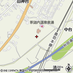 秋田県大館市釈迦内（中台）周辺の地図