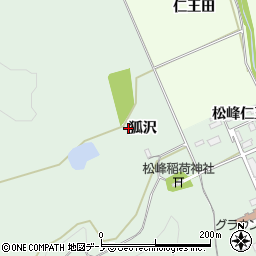 秋田県大館市松峰狐沢周辺の地図