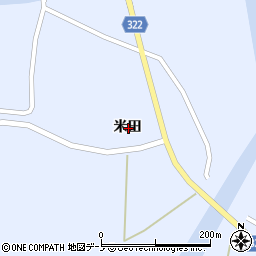 秋田県山本郡藤里町粕毛米田周辺の地図