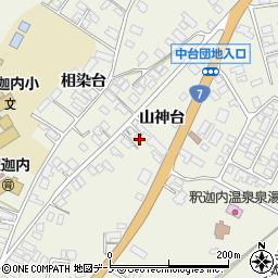 秋田県大館市釈迦内山神台周辺の地図