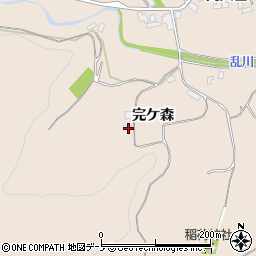 秋田県大館市商人留完ケ森周辺の地図