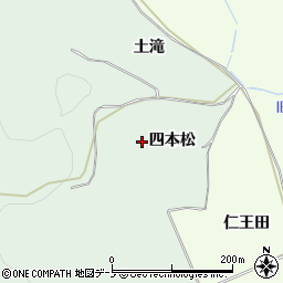 秋田県大館市松峰四本松周辺の地図