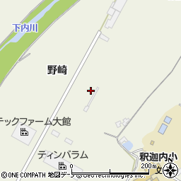秋田県大館市釈迦内野崎周辺の地図