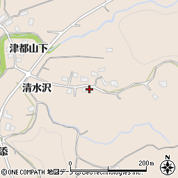 秋田県大館市商人留清水沢周辺の地図