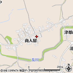 秋田県大館市商人留商人留周辺の地図