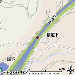 秋田県大館市商人留坂下周辺の地図