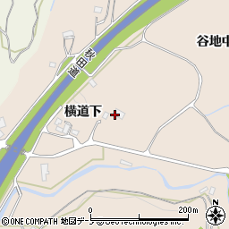 秋田県大館市商人留谷地中周辺の地図