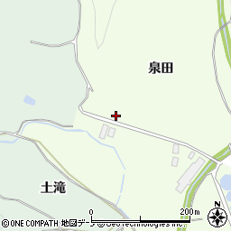 秋田県大館市花岡町泉田周辺の地図