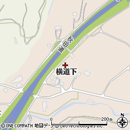 秋田県大館市商人留横道下周辺の地図