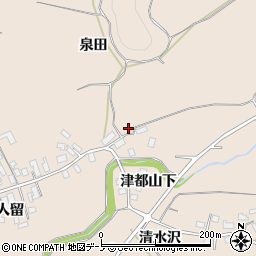秋田県大館市商人留泉田44周辺の地図