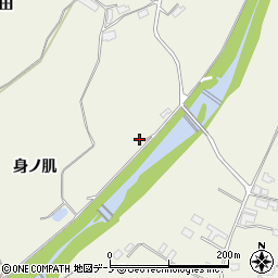 秋田県大館市釈迦内（身ノ肌）周辺の地図