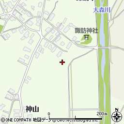 秋田県大館市花岡町神山周辺の地図