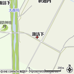 秋田県大館市釈迦内諏訪下周辺の地図
