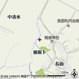 秋田県大館市釈迦内（横堰下）周辺の地図