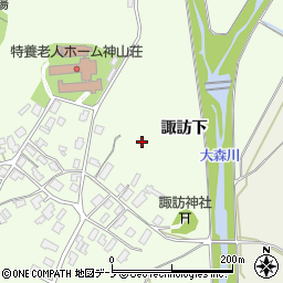 秋田県大館市花岡町周辺の地図