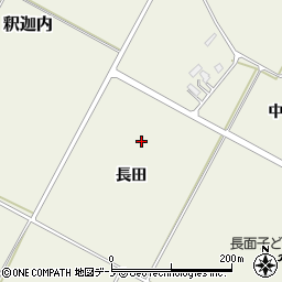 秋田県大館市釈迦内長田周辺の地図