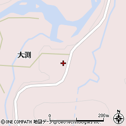 秋田県大館市早口大渕周辺の地図