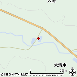 秋田県鹿角市十和田大湯（大清水）周辺の地図