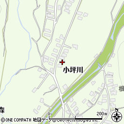 秋田県大館市花岡町小坪川43周辺の地図
