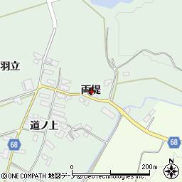 秋田県大館市粕田両堤周辺の地図