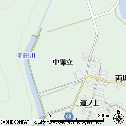 秋田県大館市粕田中羽立周辺の地図