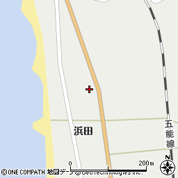 秋田県山本郡八峰町八森新浜田周辺の地図