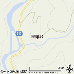 秋田県山本郡藤里町藤琴早飛沢周辺の地図