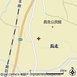 秋田県大館市長走長走33周辺の地図