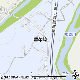 青森県三戸町（三戸郡）梅内（留ケ崎）周辺の地図
