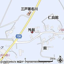 青森県三戸郡南部町下名久井外館5周辺の地図