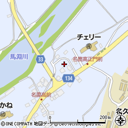 青森県三戸郡南部町下名久井八森周辺の地図