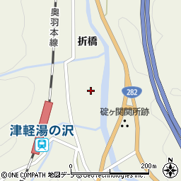 青森県平川市碇ヶ関本道周辺の地図