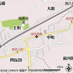 剣吉局前周辺の地図