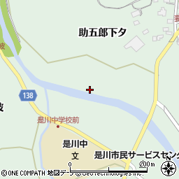 青森県八戸市是川助五郎下タ周辺の地図