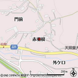青森県八戸市松館赤羽根周辺の地図