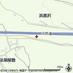 青森県八戸市櫛引浜渡沢周辺の地図