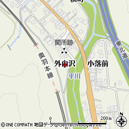 青森県平川市碇ヶ関（外白沢）周辺の地図