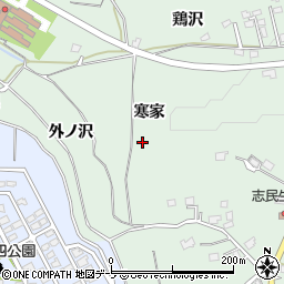 青森県八戸市是川（寒家）周辺の地図