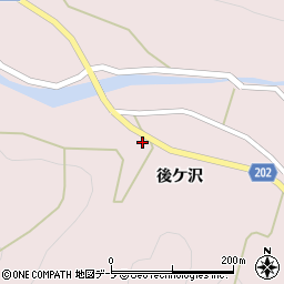 青森県南津軽郡大鰐町島田後ケ沢周辺の地図