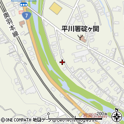 青森県平川市碇ヶ関湯向川添20周辺の地図