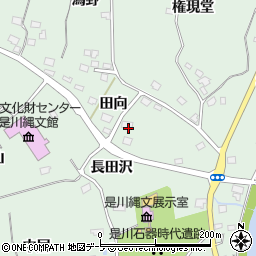 青森県八戸市是川田向周辺の地図