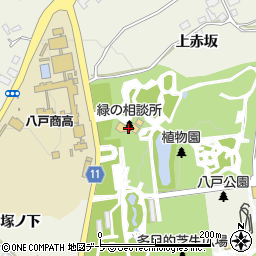 八戸公園植物園周辺の地図