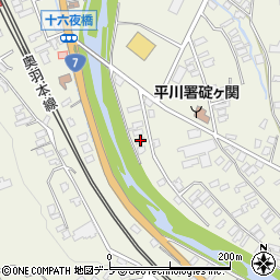 青森県平川市碇ヶ関湯向川添45-7周辺の地図