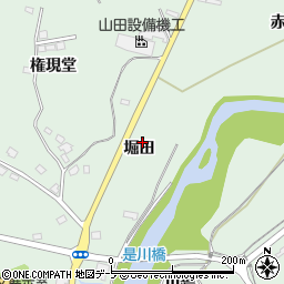 青森県八戸市是川堀田周辺の地図