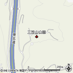 三笠山公園周辺の地図