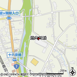 青森県平川市碇ヶ関湯向川添周辺の地図